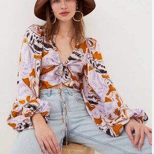 [For Love And Lemons] Esmeralda Crop Top